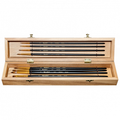 Набор №12 Восемь кистей из волоса колонка на длинной ручке 0, 1, 2, 3, 4, 5, 6 - кр. 7 - пл. Набор №12 Восемь кистей из волоса колонка на длинной ручке 0, 1, 2, 3, 4, 5, 6 - кр. 7 - пл.